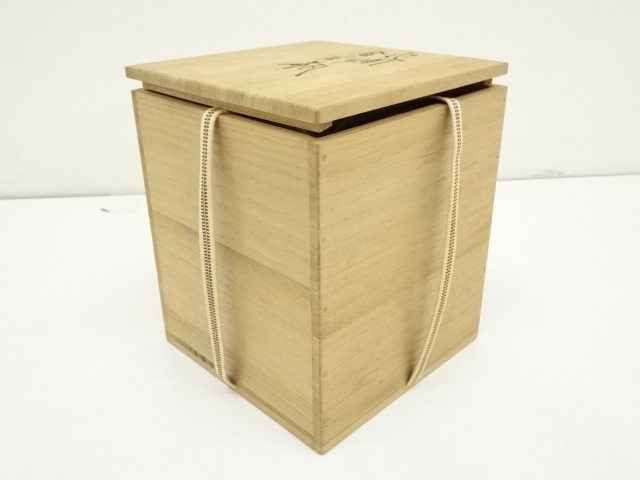 京焼　清水焼　名工【河合紀】造　金彩葉文　壺　瓶　花瓶　花入れ　共箱 京焼 清水焼 名工【河合紀】造 金彩葉文 壺 瓶 花瓶 花入れ 共箱